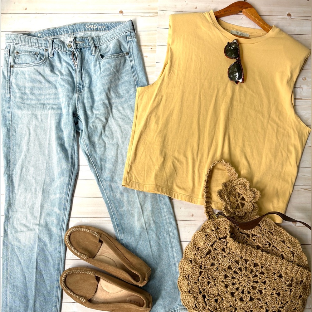 All Saints cotton padded sleeveless tee